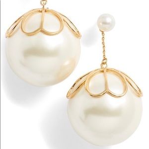 Kate Spade Pearlette Drop Earrings White and Gold NWOT
